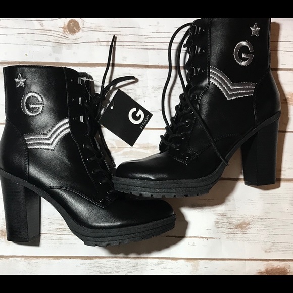 guess heeled combat boots